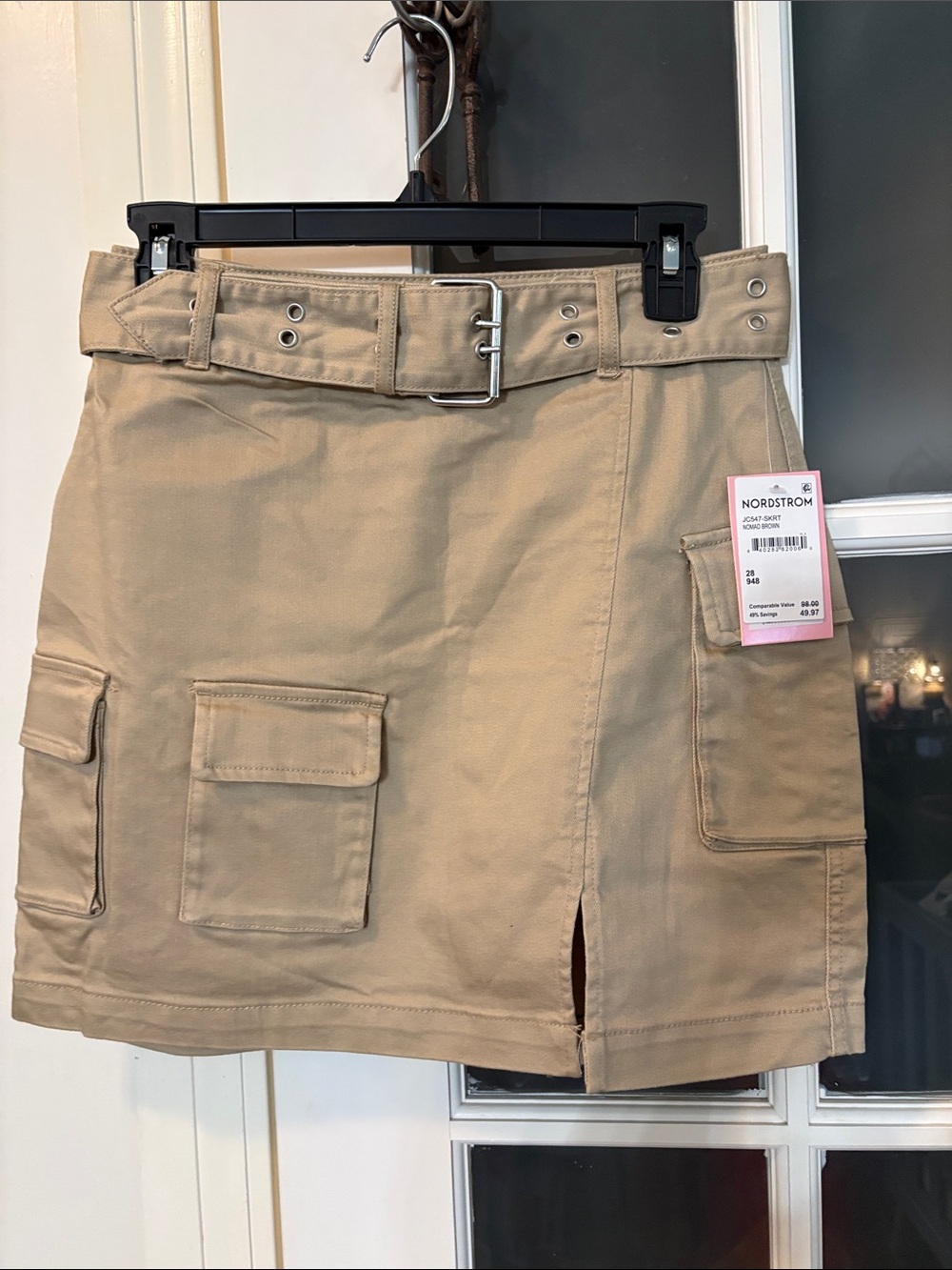 Juicy Couture Tan Cargo Mini Skirt with Belt